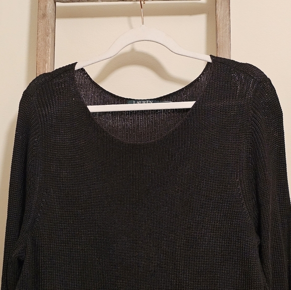 ⭐️40% Off⭐️ Lauren Ralph Lauren Black Layered Lace Sweater - Picture 2 of 9